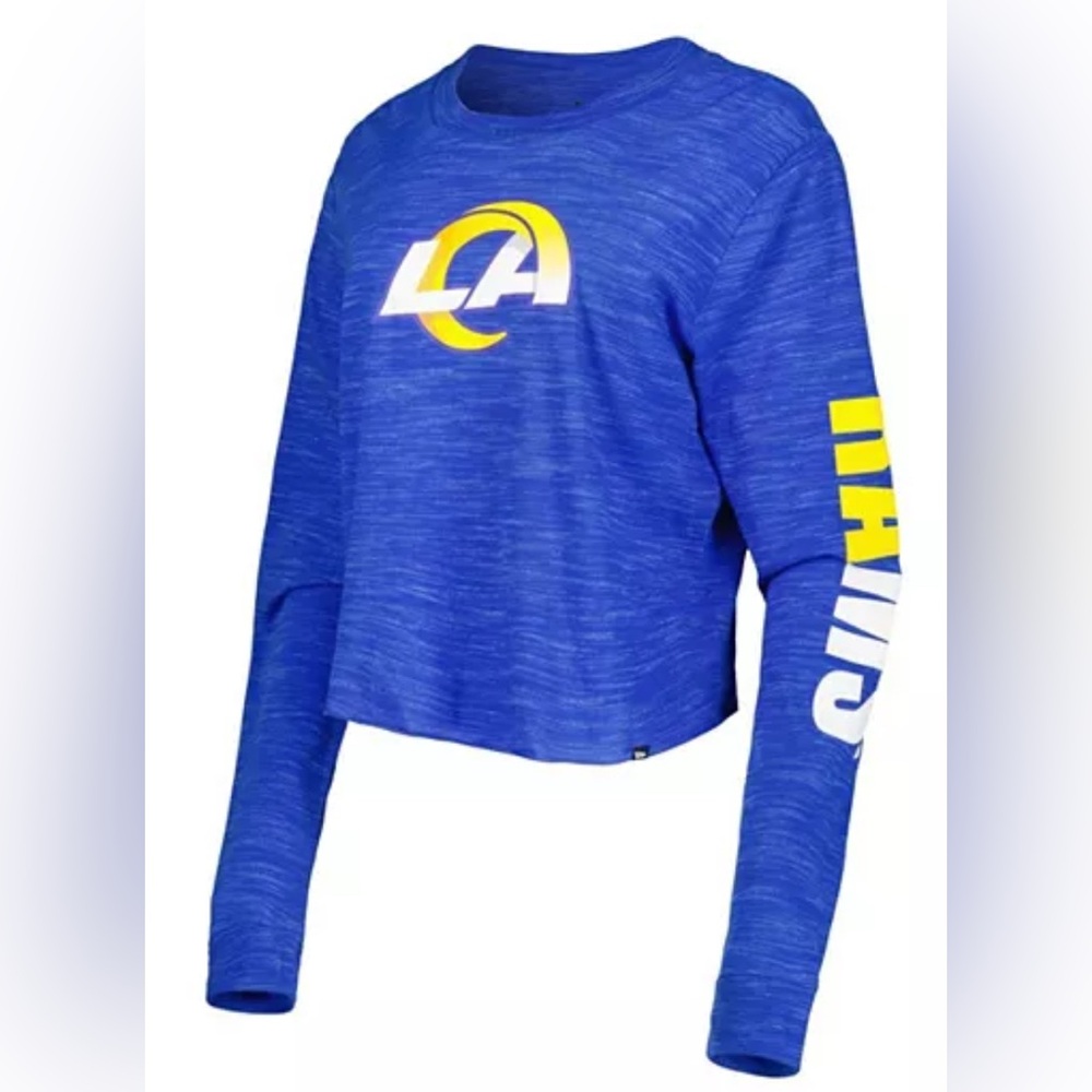NWT [New Era] Los Angeles LA Rams NFL Long-Sleeved Cropped Shirt Sz S M L XL 2XL - Picture 4 of 9